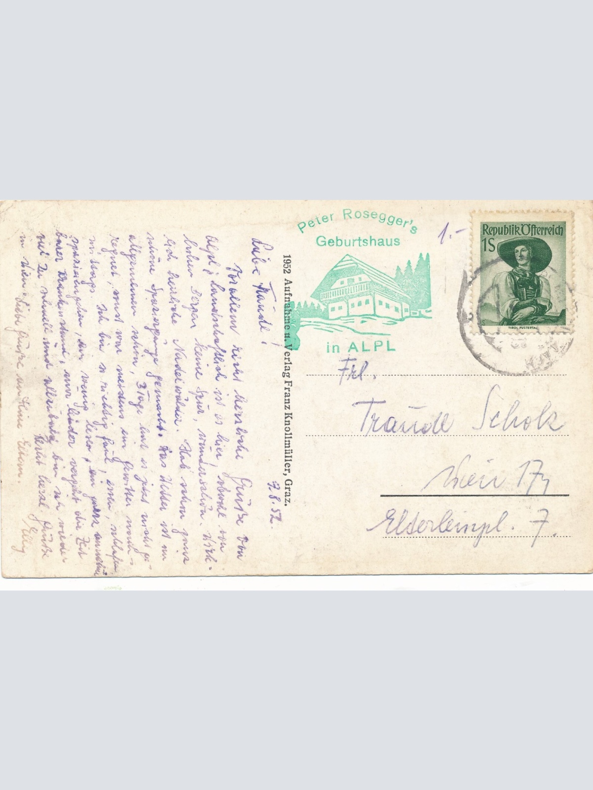 AK aus Alpl mit Roseggers Waldschule Steiermark Ansichtskarte (14204)