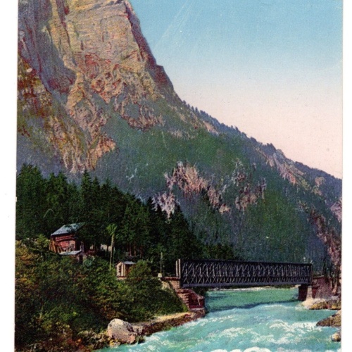 AK, Gesäuse, Kummerbrücke mit Planspitze, Steiermark, Ansichtskarte (S4974)