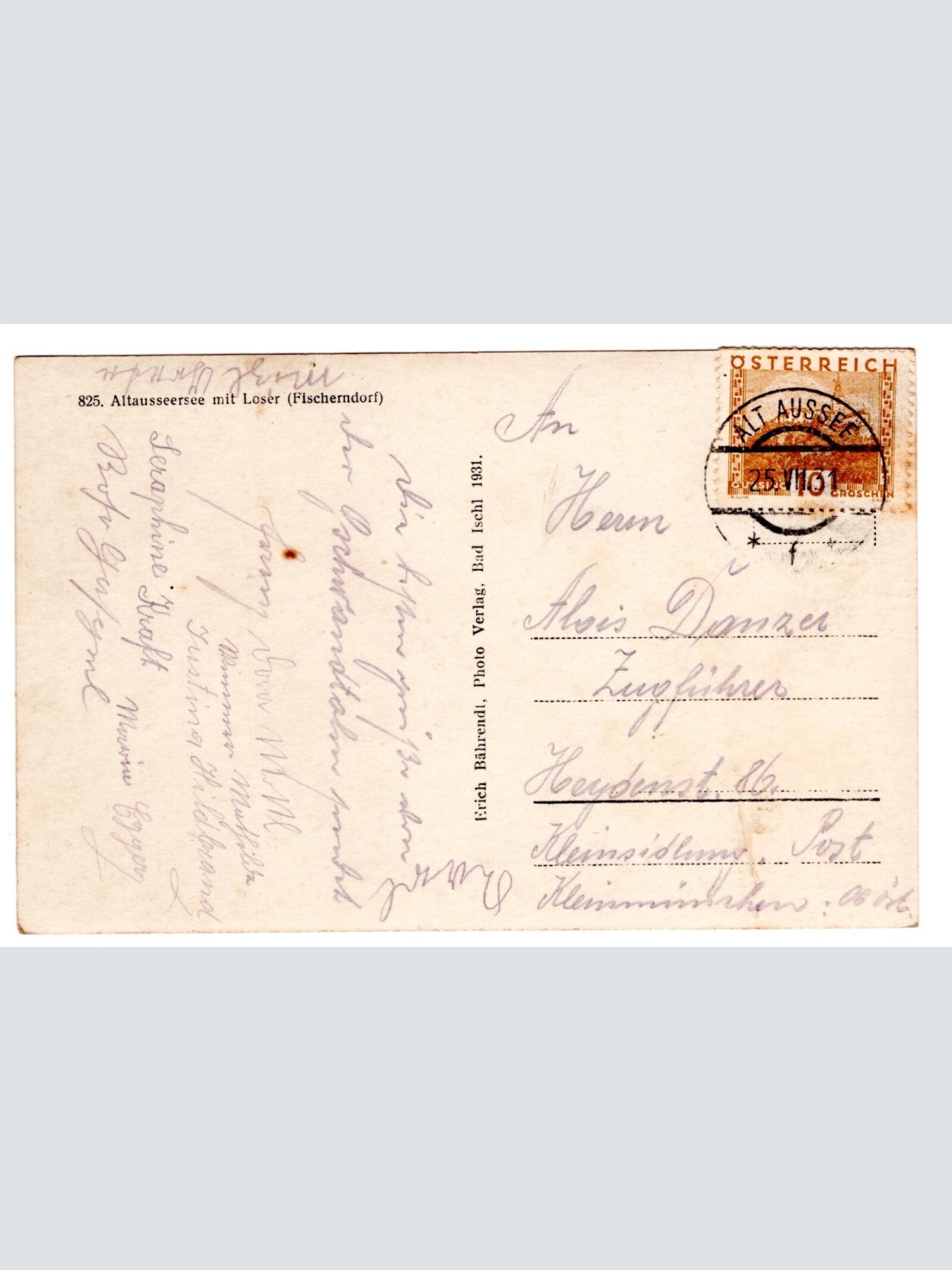 AK, Autausseersee mit Loser, Fischerndorf, Steiermark, Ansichtskarte (S4982)