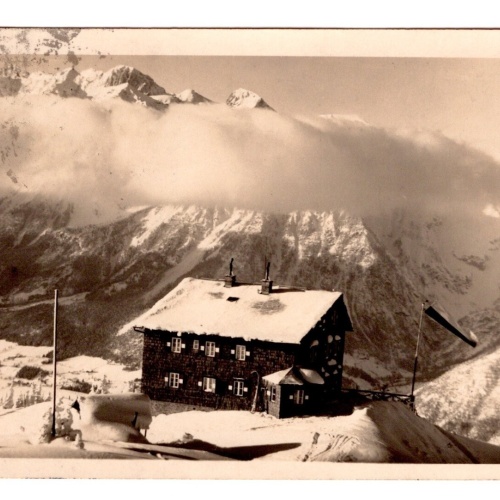 AK, Krummholzhütte am Hauer Kalbling, Steiermark, Ansichtskarte (S4985)