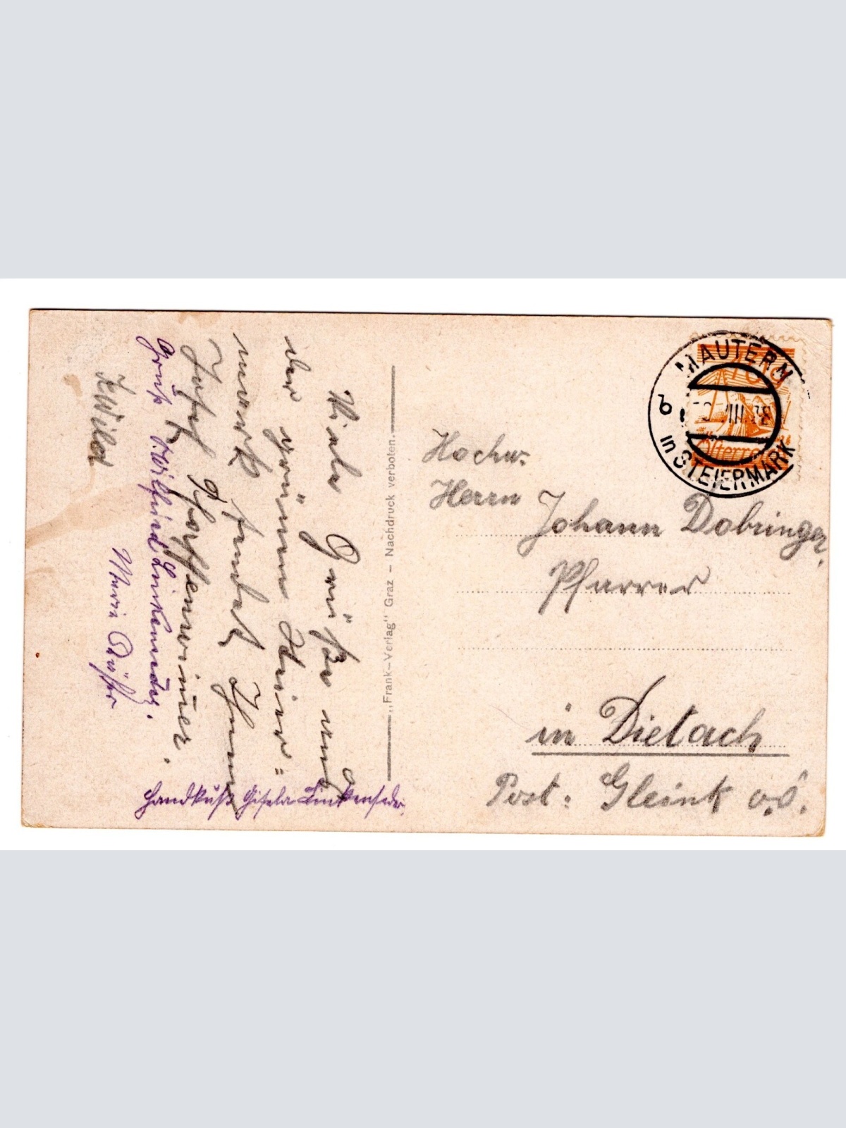 AK, Mautern mit dem Reiting, Steiermark, Ansichtskarte (S4990)