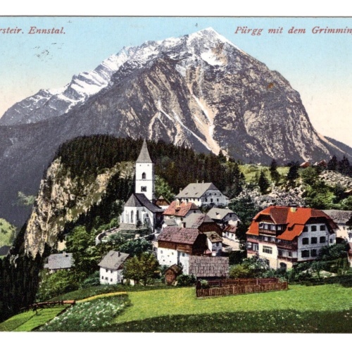 AK, Pürgg mit dem Grimming, Steiermark, Ansichtskarte (S4995)