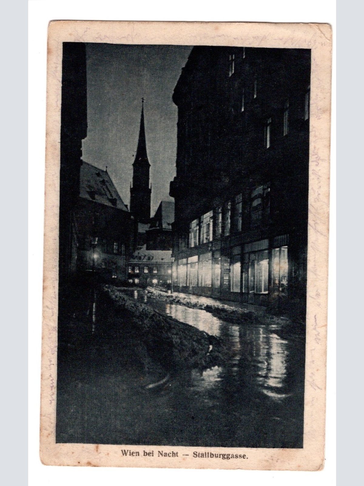AK, Wien bei Nacht, Stallburggasse, Ansichtskarte (S5019)