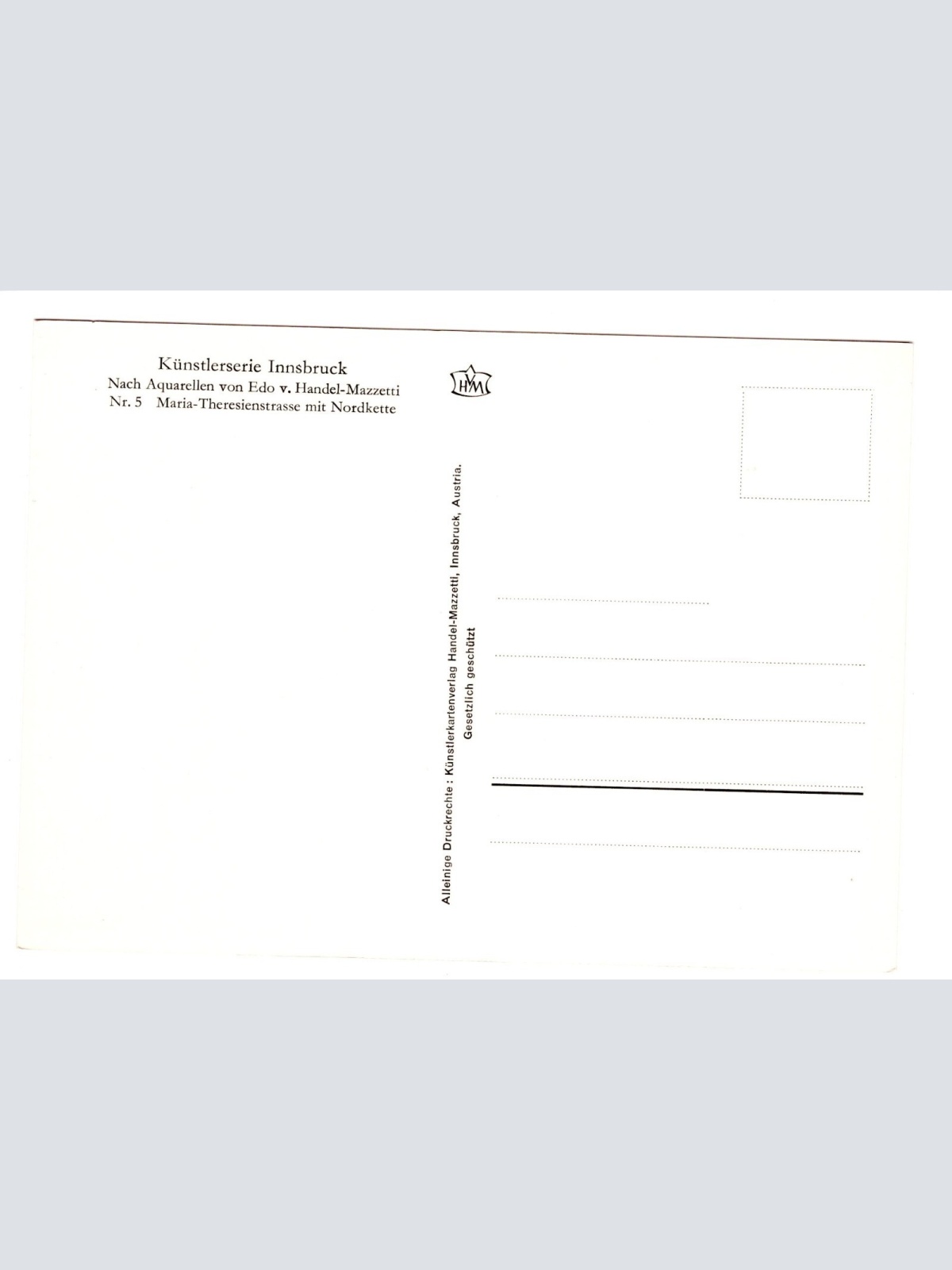 Künstler-AK, Handel-Mazzetti, Innsbruck, Nr. 5 Maria-Theresienstraße  (S5025)