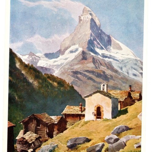Künstler-AK, Handel-Mazzetti, Zermatt, Nr. 4 Findeln mit Matterhorn (S5030)