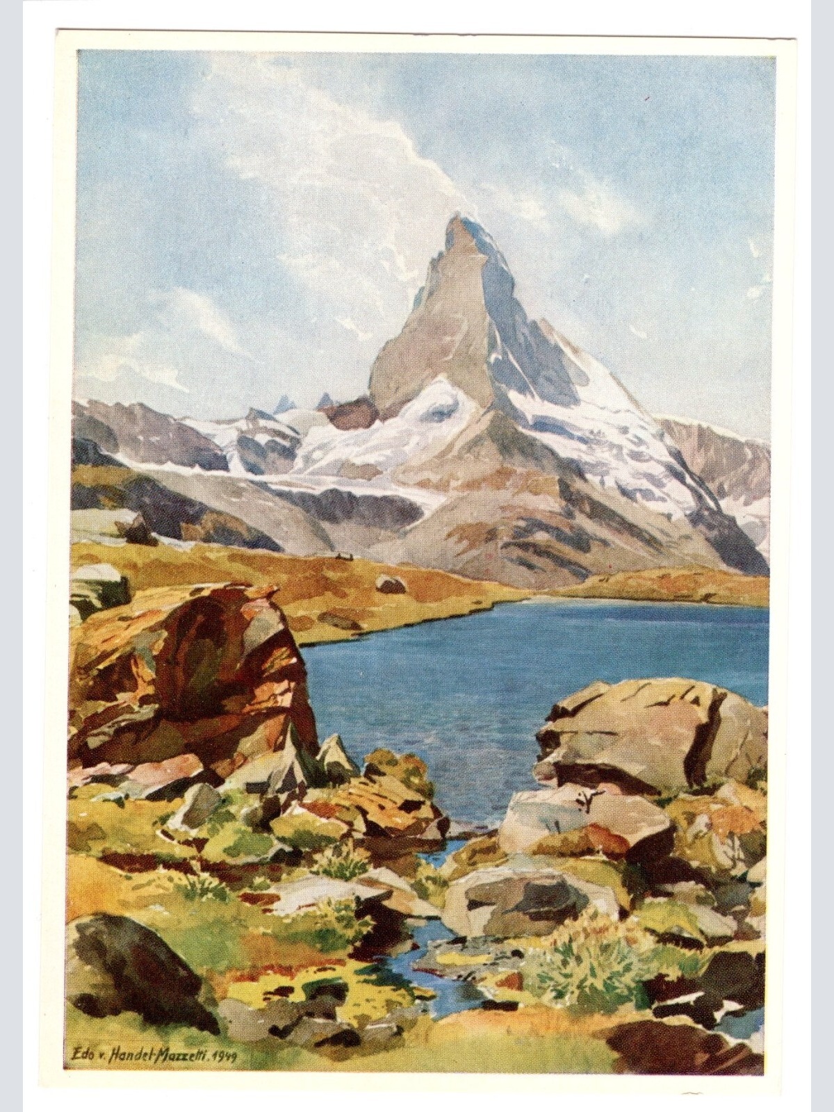 Künstler-AK, Handel-Mazzetti, Zermatt, Nr. 6 Stellisee mit Matterhorn (S5034)