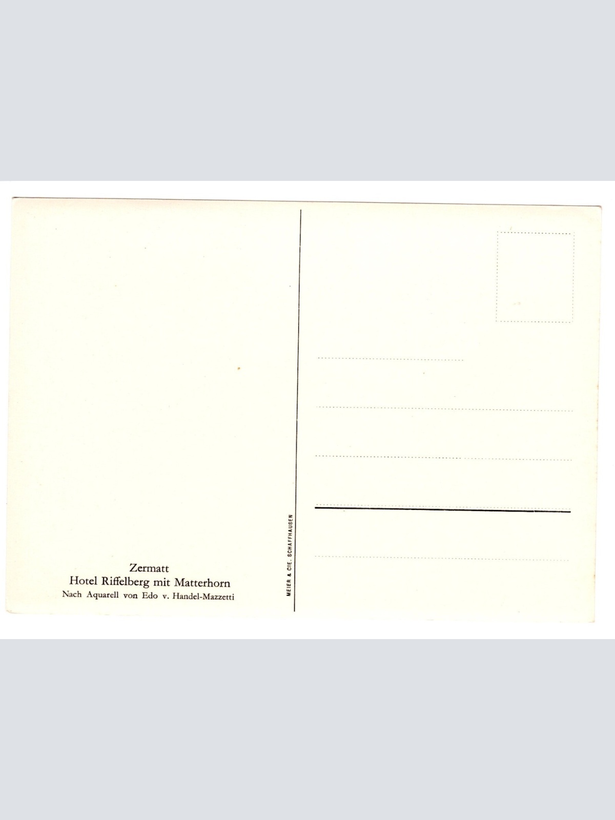 Künstler-AK, Handel-Mazzetti, Zermatt, Hotel Riffelberg mit Matterhorn (S5036)