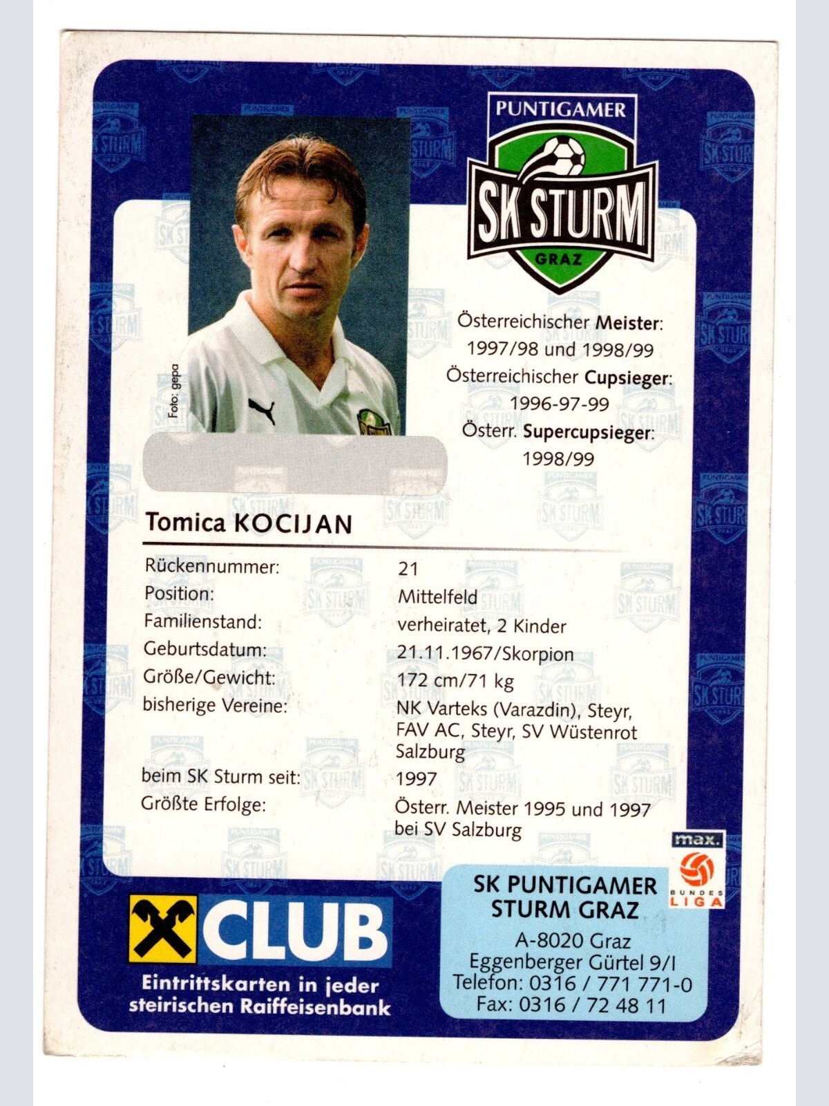 AK, Tomica Kocijan, mit Original Unterschrift (S5048)