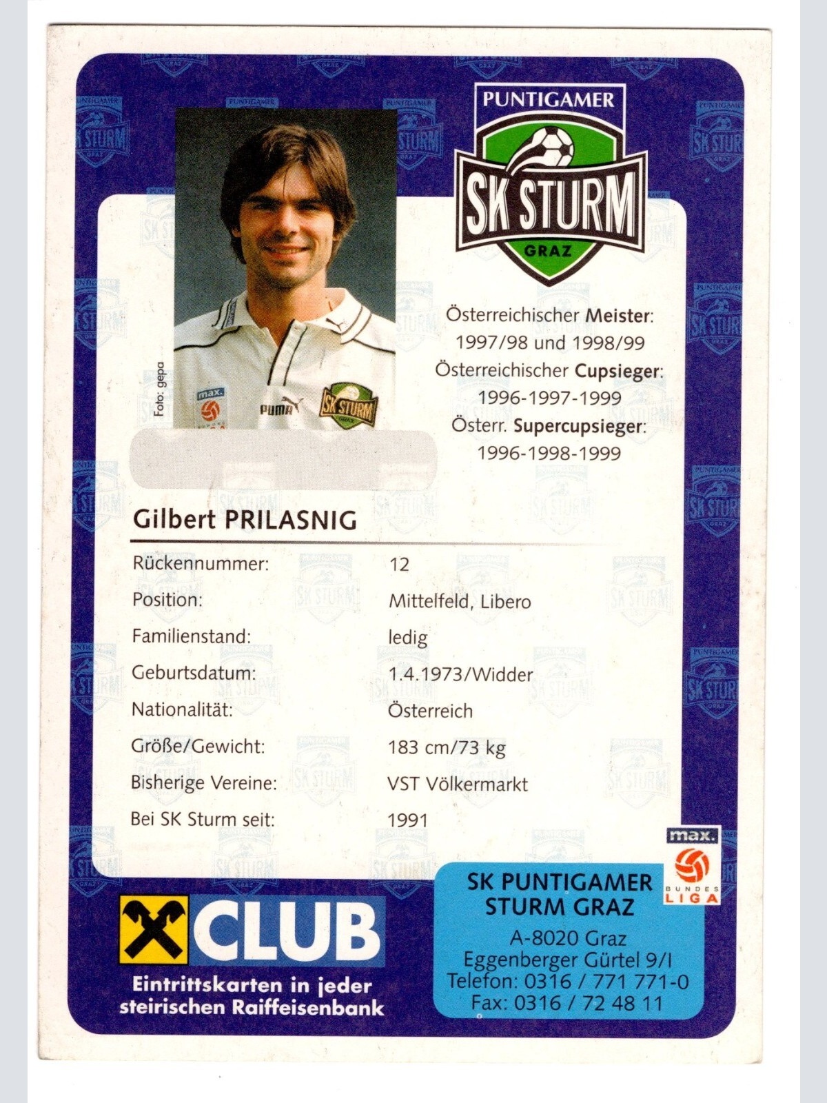 AK, Gilbert Prilasnig, mit Original Unterschrift (S5049)