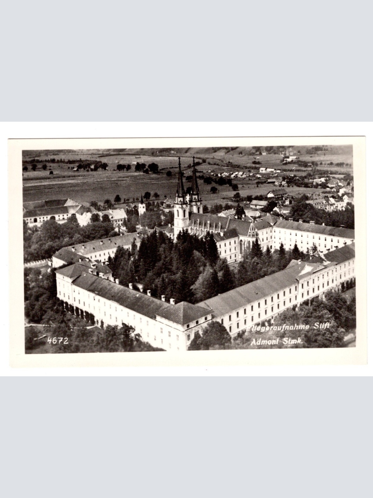 AK, Admont, Fliegeraufnahme, Steiermark, Ansichtskarte (S5169)