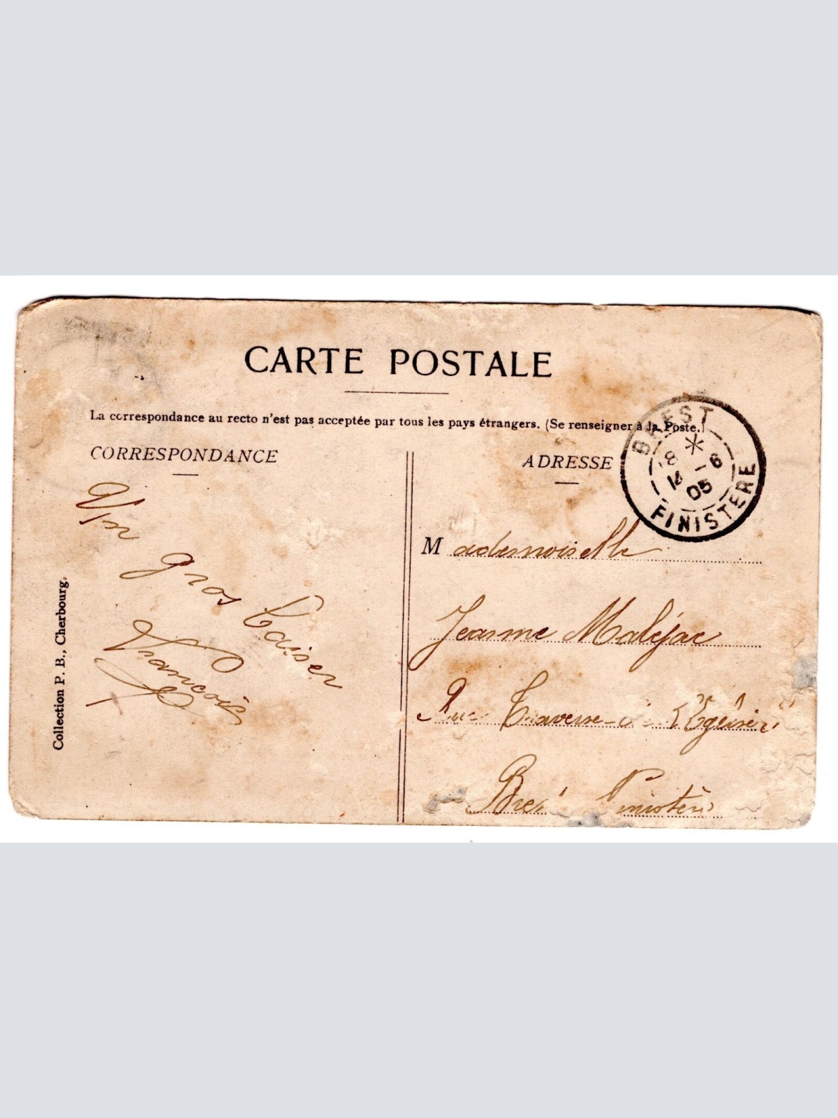 AK, Cherbourg, Frankreich, Ansichtskarte (S5219)