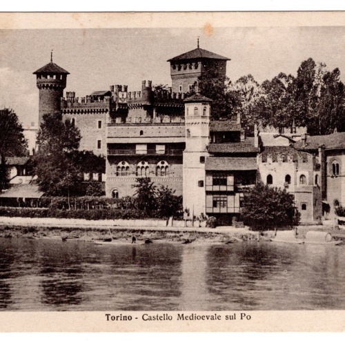 AK, Torino, Castello Medioevale sul Po, Italien, Ansichtskarte (S5233)