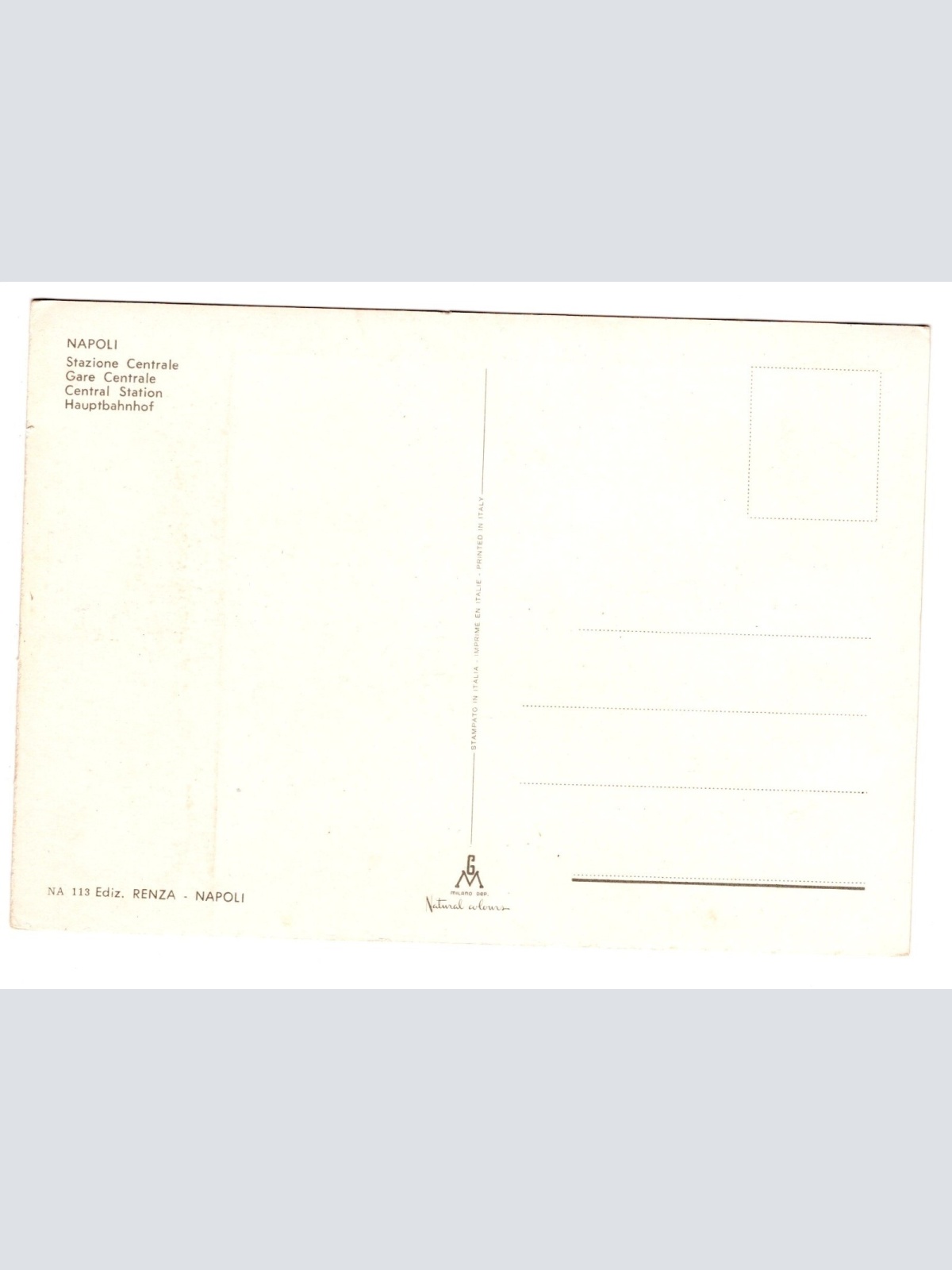 AK, Napoli, Hauptbahnhof, Italien, Ansichtskarte (S5245)