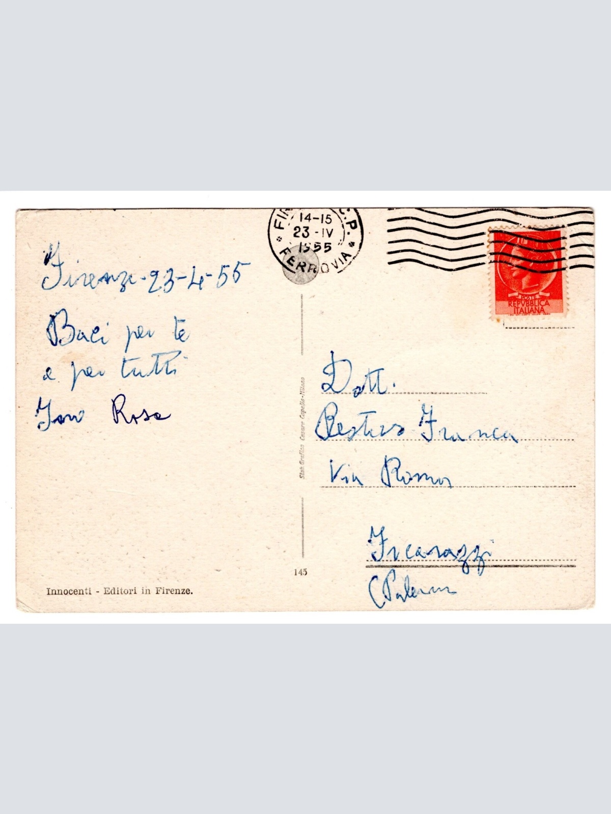 AK, Ricordo di Firenze, Italien, Ansichtskarte (S5271)