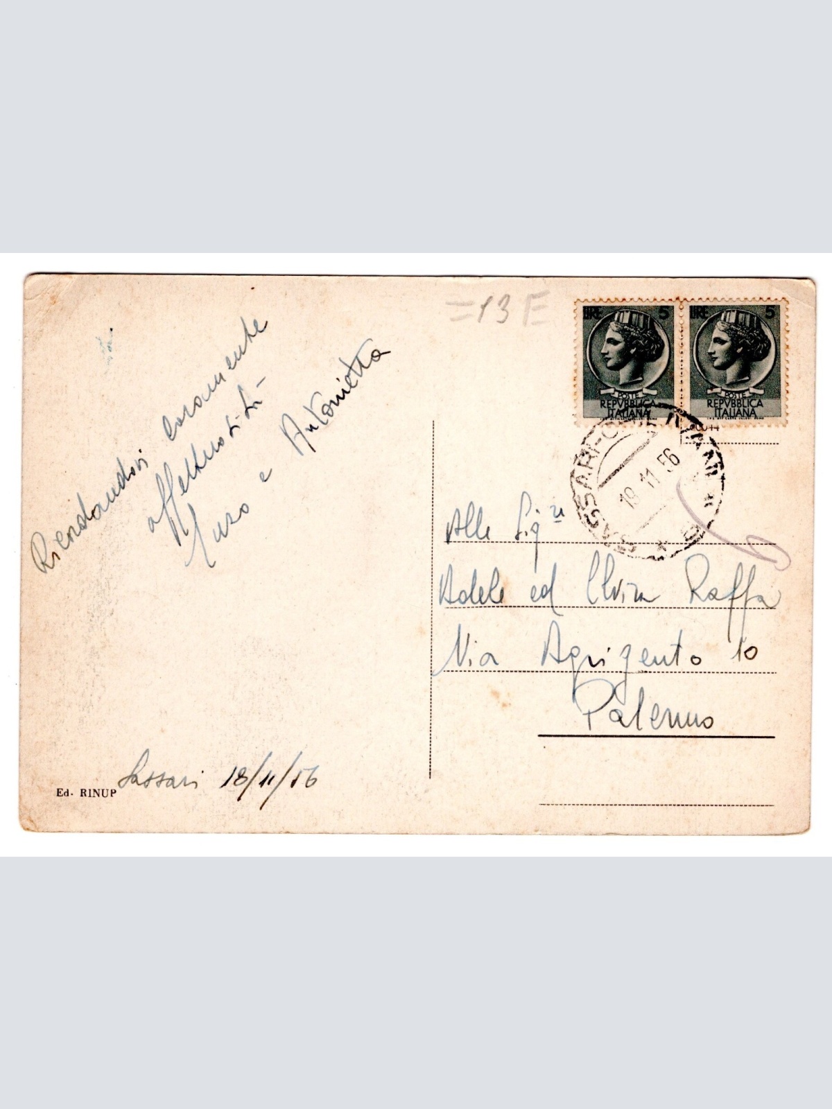 AK, Sassari, Italien, Ansichtskarte (S5291)