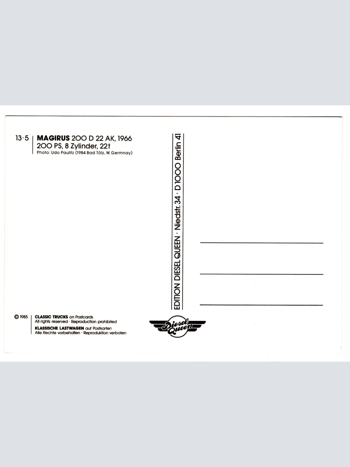 AK, LKW Magirus 200 D 22 AK, Ansichtskarte (S5309)