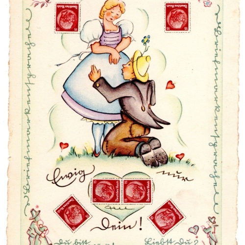 AK, Briefmarkensprache, Ewig nur dein, Ansichtskarte (S5322)