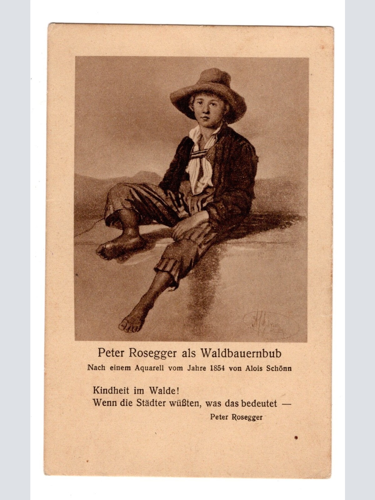 AK, Peter Rosegger als Waldbauernbub, Ansichtskarte (S5323)