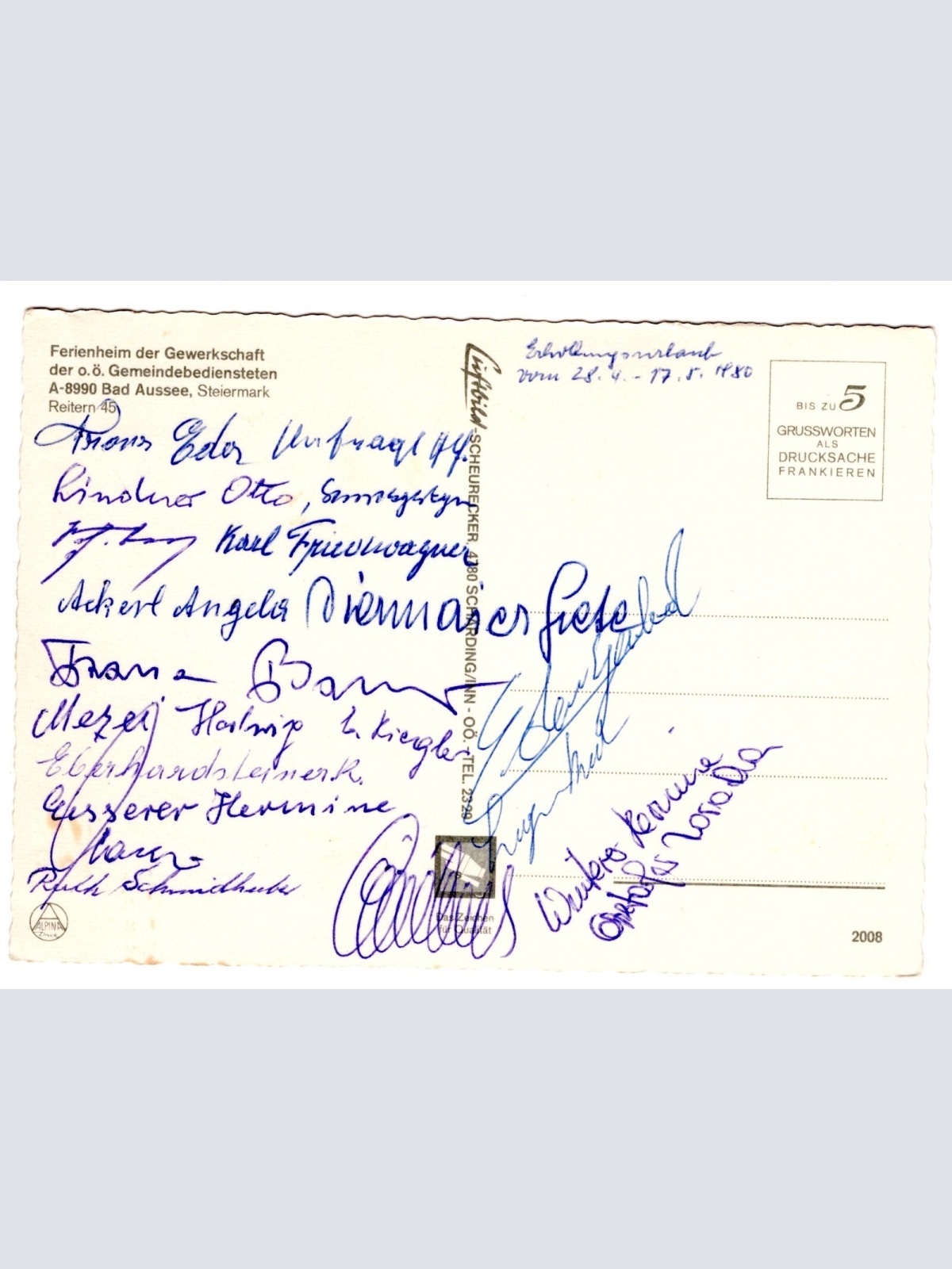 AK, Ferienheim der Gewerkschaft, Bad Aussee, Steiermark, Ansichtskarte (S5343)