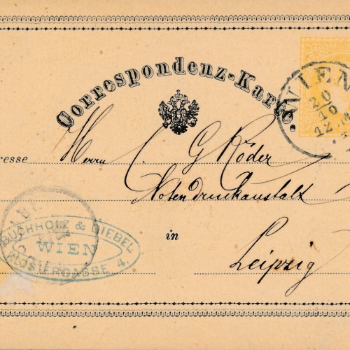 2 Kreuzer Ganzsachen - Karte 1874 aus Wien (14325)