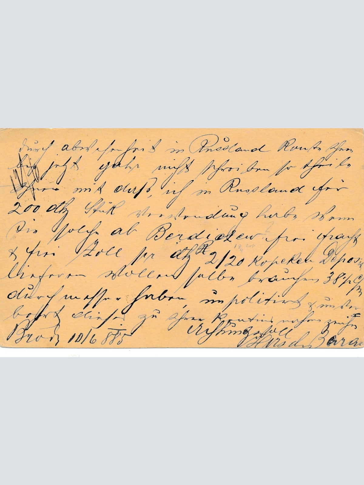 2 Kreuzer Ganzsachen - Karte 1883 aus Brod (14326)