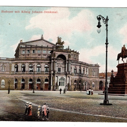 AK, Dresden, Sachsen, Kgl. Hofoper mit König Johann-Denkm, Ansichtskarte (S5465)