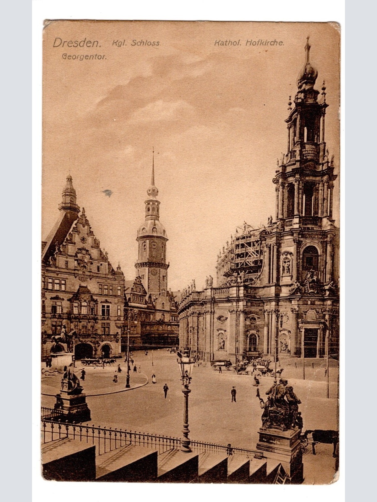 AK, Dresden, Sachsen, Kath. Hofkirche, Kgl. Schloss, Ansichtskarte (S5474)