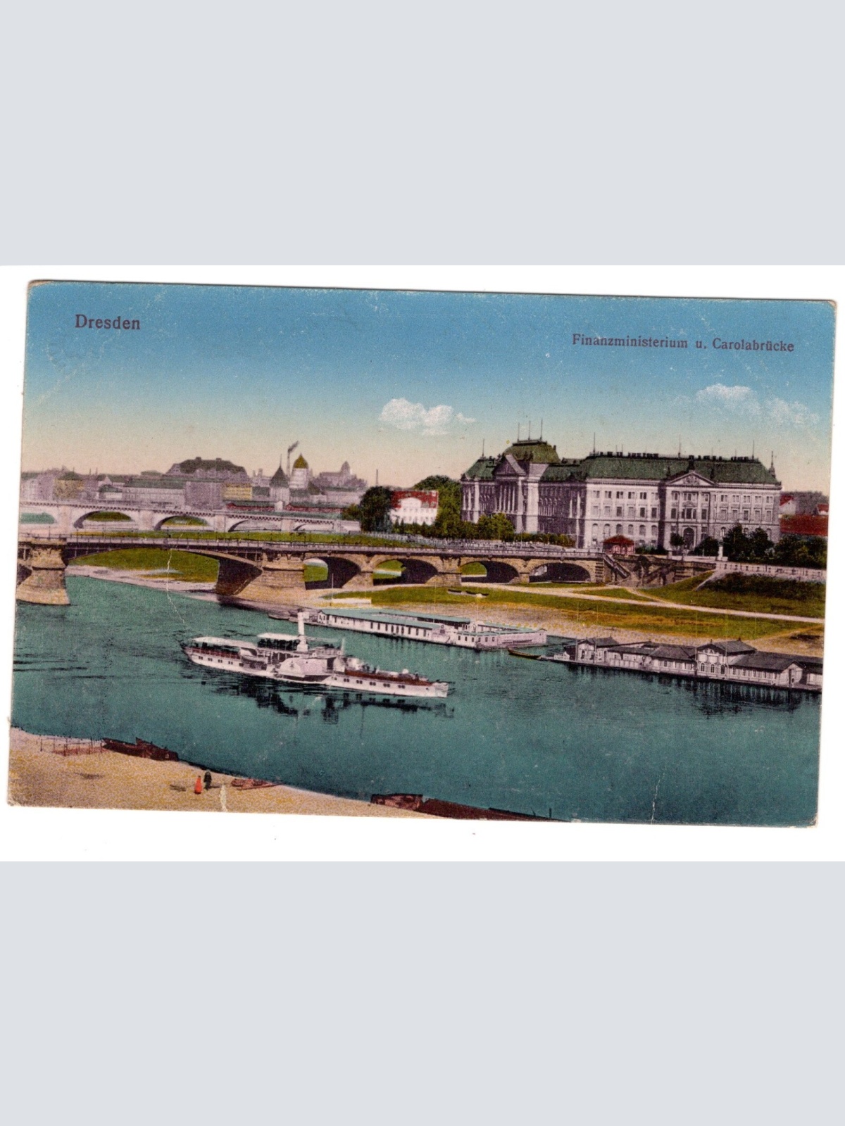 AK, Dresden, Sachsen, Finanzministerium u. Carolabrücke, Ansichtskarte (S5490)