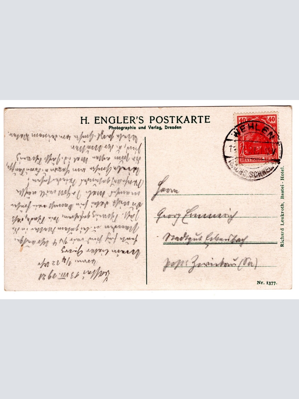 AK, Bastei, Blick von Rathen, Sachsen, Ansichtskarte (S5542)