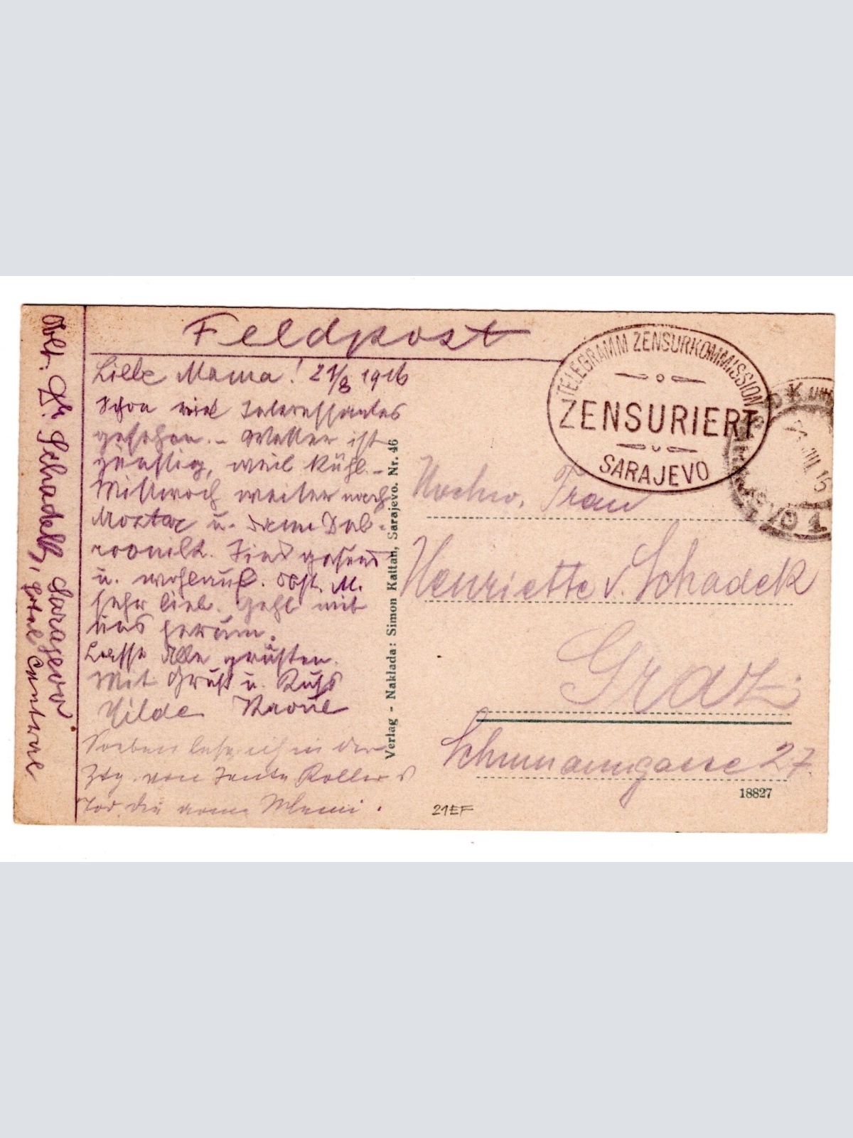 AK, Sarajevo, Bosnien, Ansichtskarte (S5622)