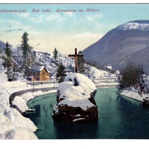 AK, Bad Ischl, Kreuzstein im Winter, Oberösterreich, Ansichtskarte (S5683)