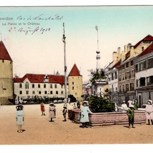AK, Yverdon, La Plaine et le Chateau, Schweiz , Ansichtskarte (S5692)