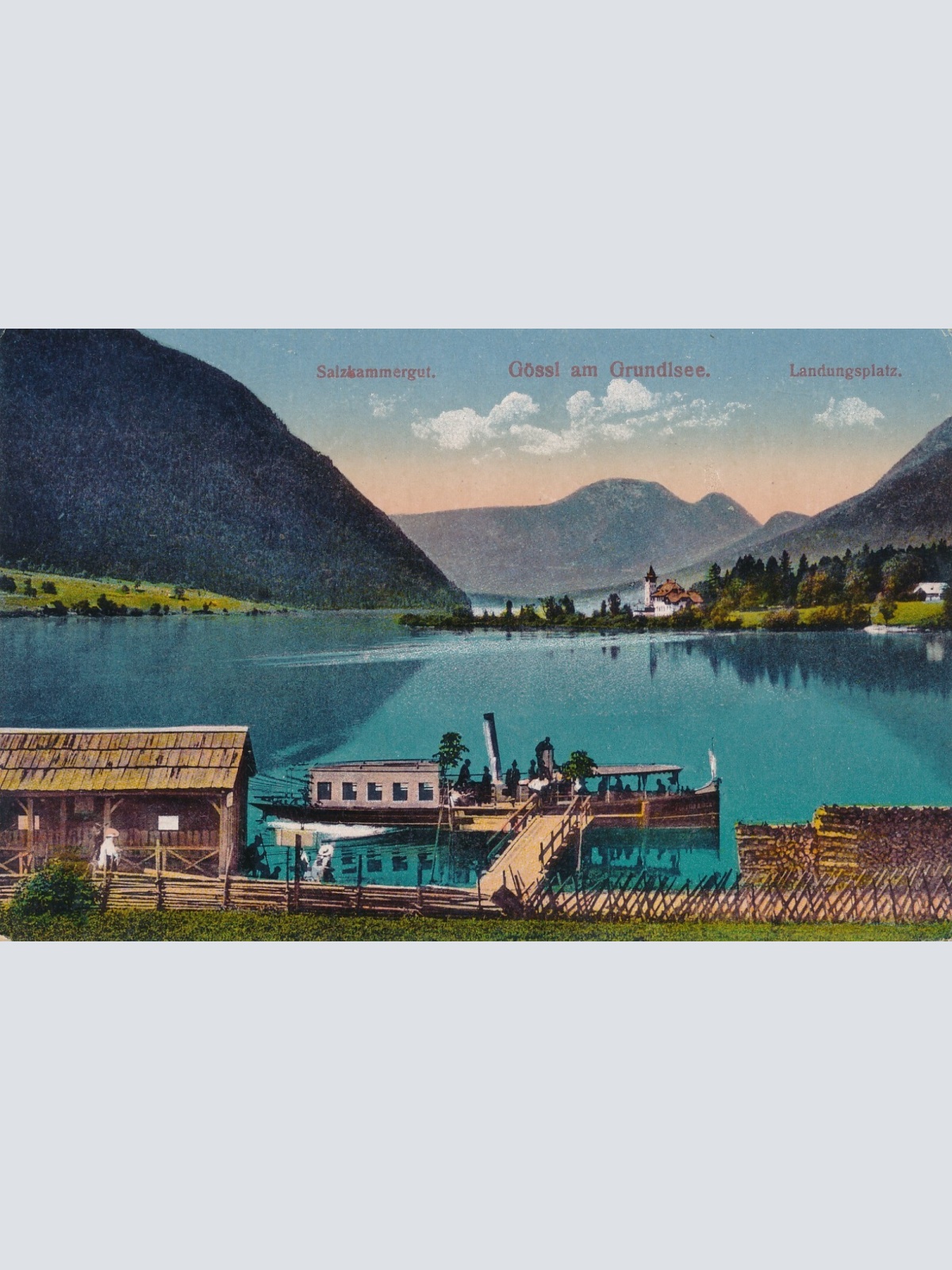 AK aus Gössl am Grundlsee Landungsplatz Steiermark Ansichtskarte (14155)