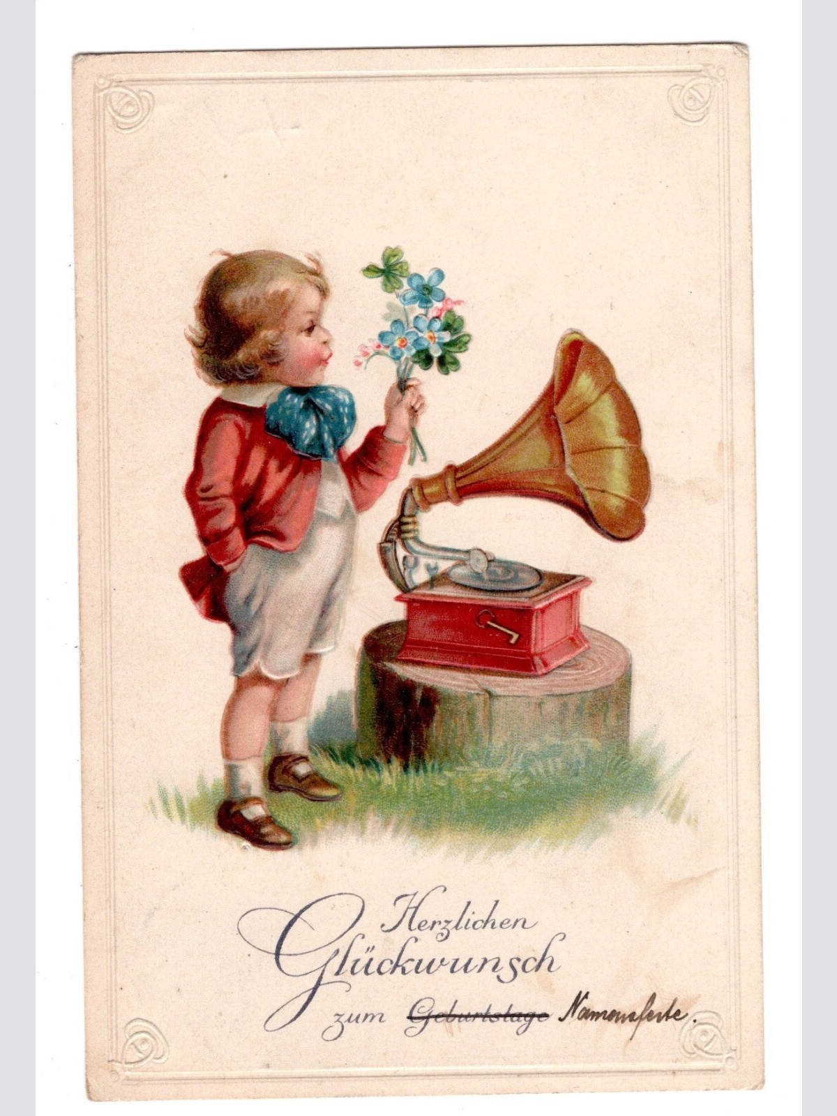 AK, Herzlichen Glückwunsch zum Geburtstage, Präge-AK, Ansichtskarte (S5787)