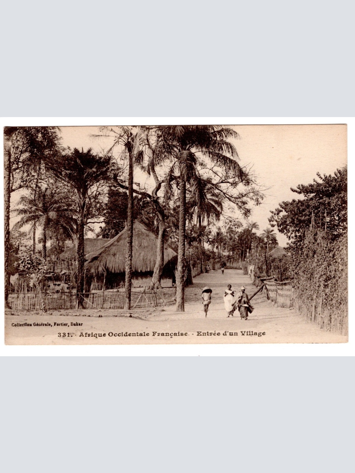 AK, Afrique Occidentale Francaise, Entree d'un Village, Ansichtskarte (S5800)