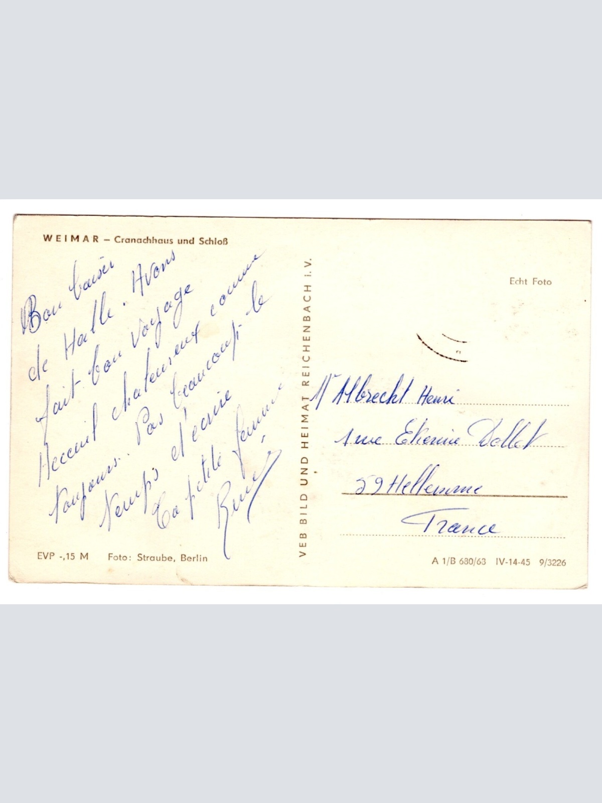 AK, Weimar - Cranachhaus und Schloss, Thüringen, Ansichtskarte (S5826)