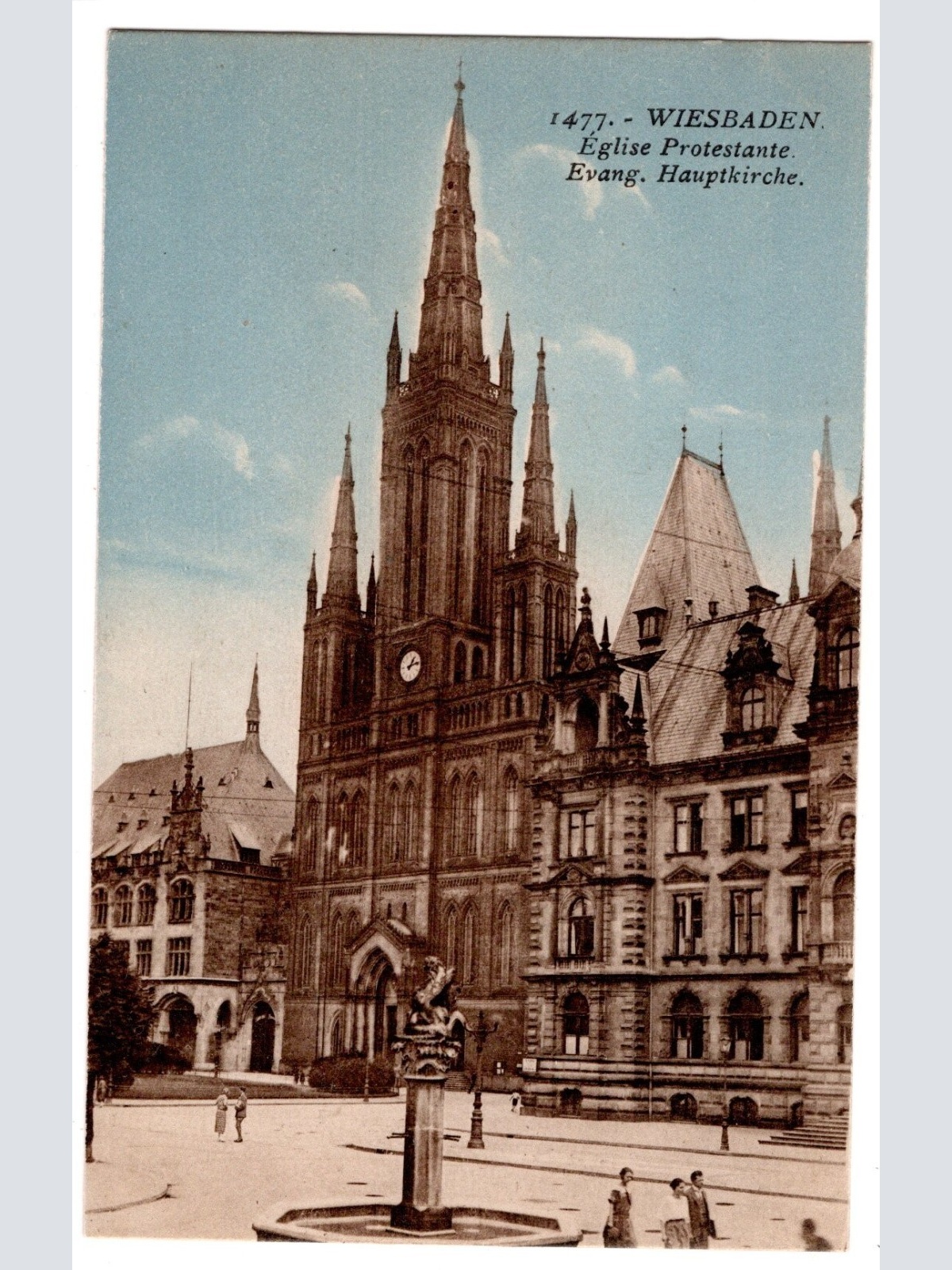 AK, Wiesbaden, Hauptkirche, Hessen, Ansichtskarte (S5828)