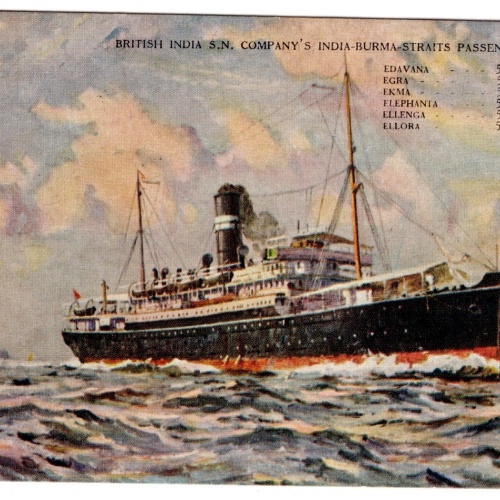 AK, British India S. N., Straits Passengers Services, Ansichtskarte (S5874)