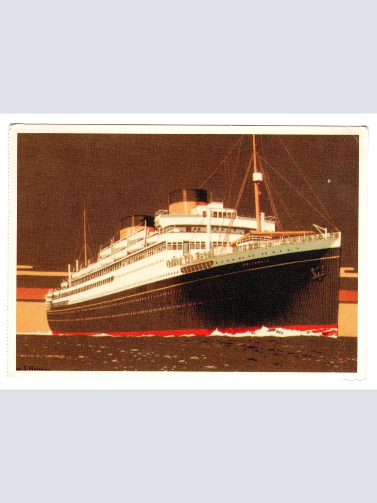 AK, Cunard White Star Britannic, Ansichtskarte (S5907)