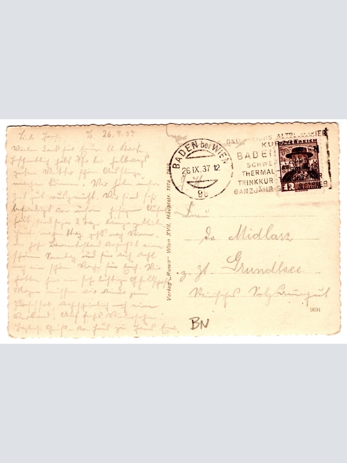 AK, Baden bei Wien, Pfarrkirche, Niederösterreich, Ansichtskarte (S5936)