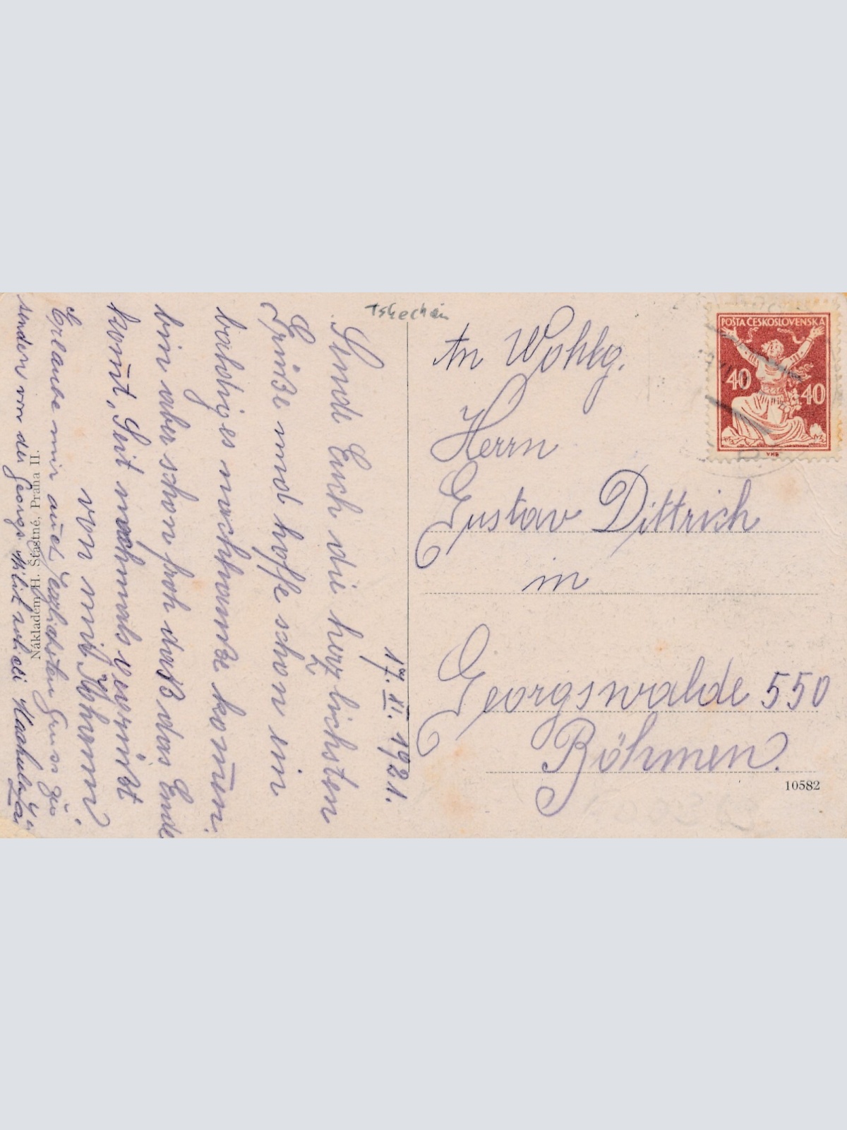 AK aus Porici n. Saz Tschechoslowakei Ansichtskarte (14288)