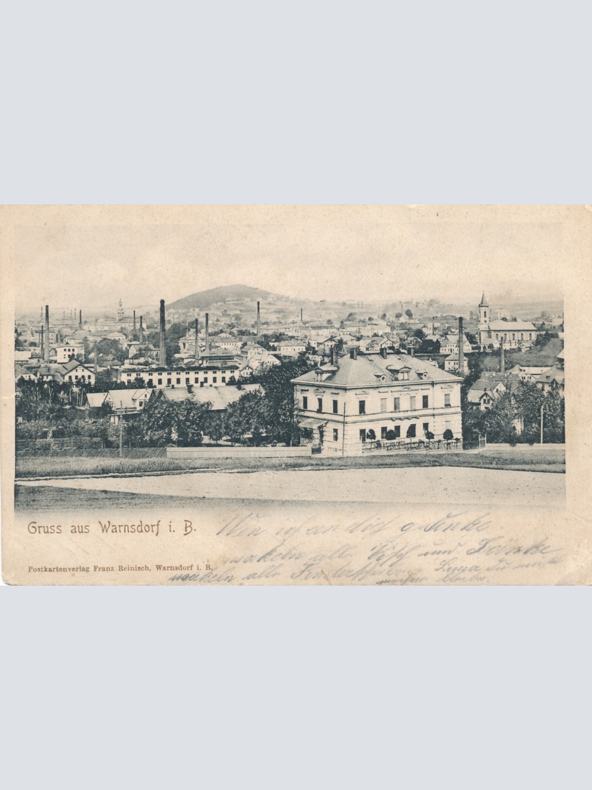 AK gruss aus Warnsdorf in Böhmen Tschechoslowakei Ansichtskarte (14283)