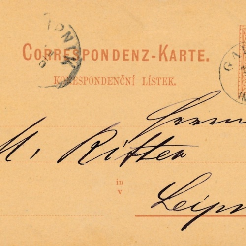 2 Kreuzer Ganzsachen - Karte 1880 aus Gaya in Mähren (14369)