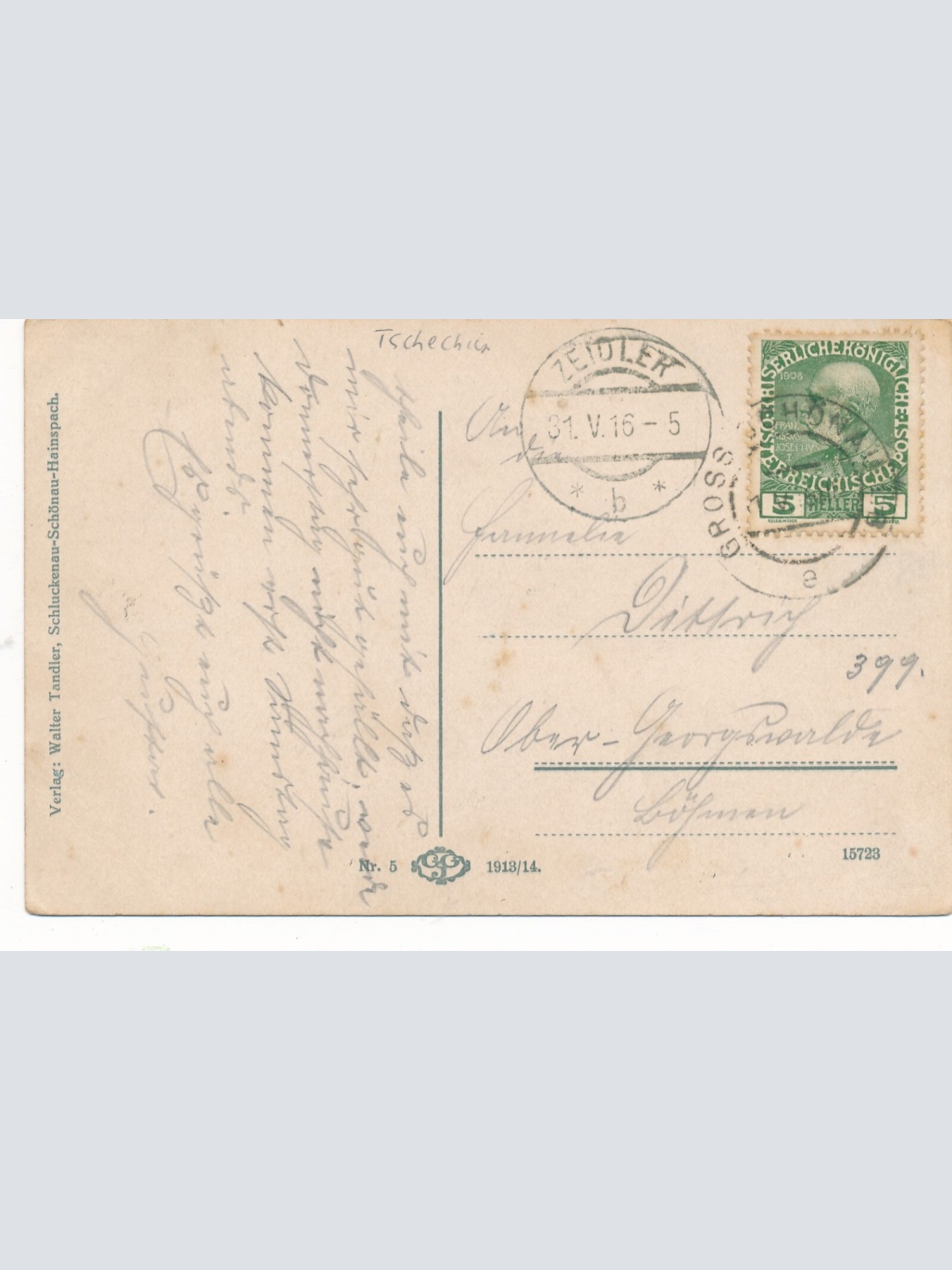 AK aus Schönau Tschechoslowakei Ansichtskarte (14320)