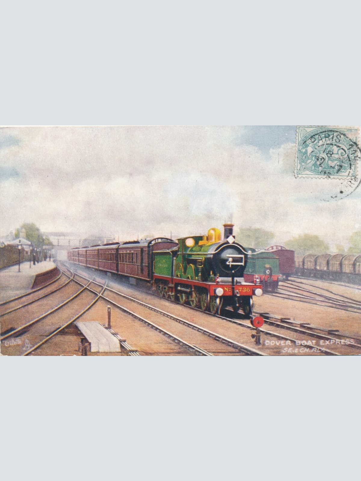 AK Eisenbahn - Zug Dover Boat Express SE. CH .RLY Ansichtskarte (14302)