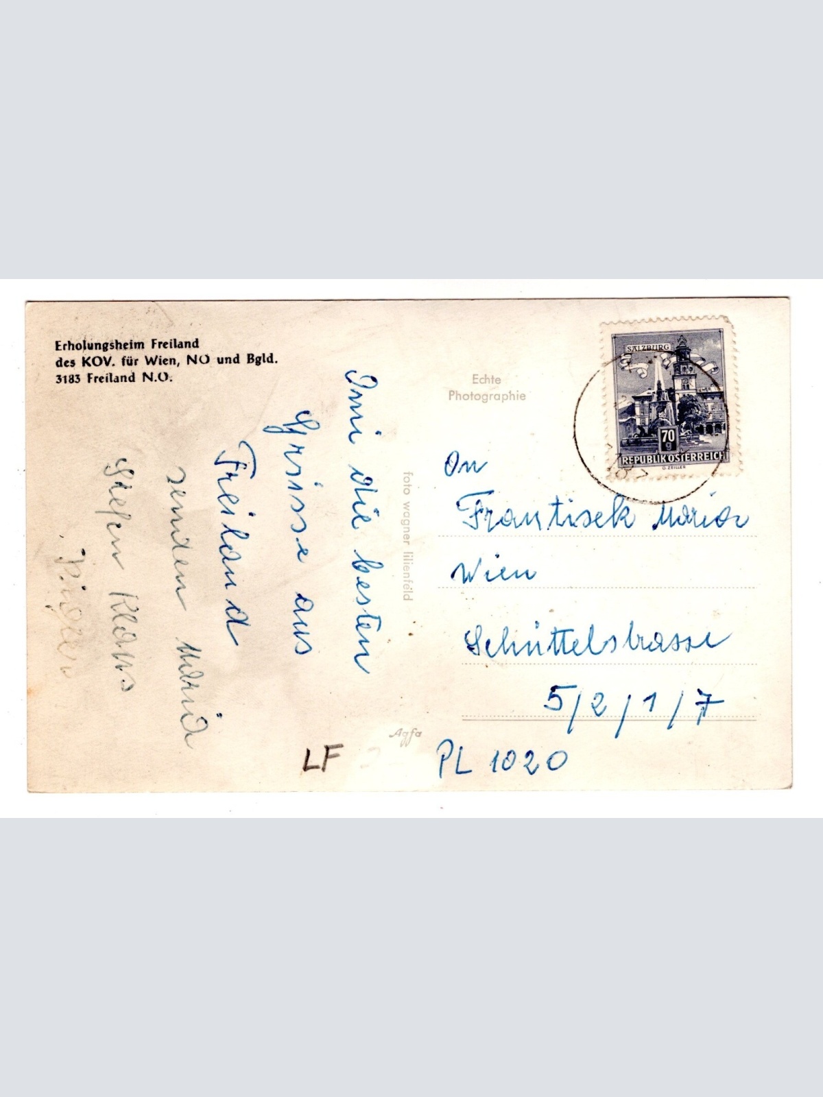 AK, Erholungsheim Freiland, Niederösterreich, Ansichtskarte (S6144)