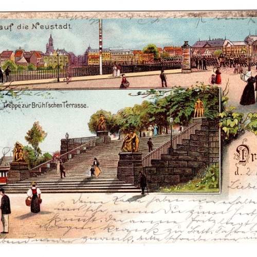 AK, Dresden, Sachsen, Treppe zur Brühl'schen Terrasse, Ansichtskarte (S6172)