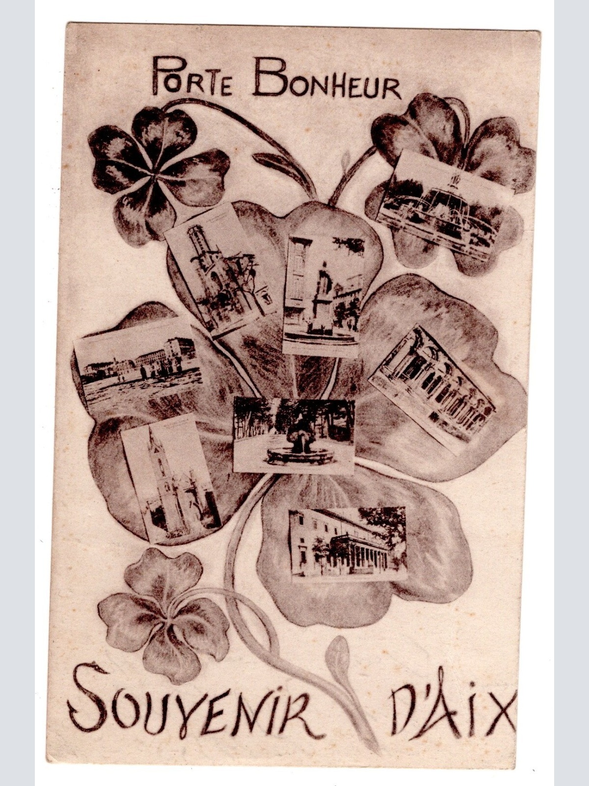 AK, Porte Bonheur, Souvenir D'Aix, Frankreich, Ansichtskarte (S6185)