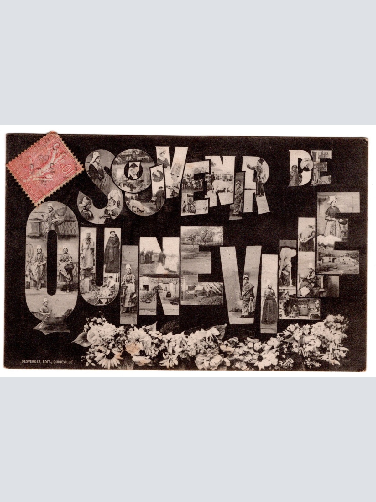 AK, Souvenir de Quinéville, Frankreich, Ansichtskarte (S6225)