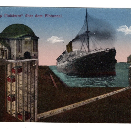 AK, Cap Finisterre, über dem Elbtunnel, Ansichtskarte (S6264)